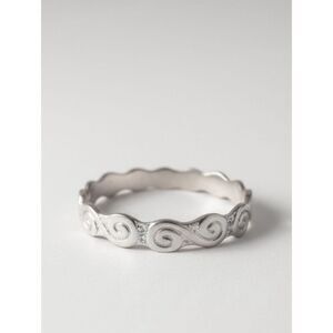 Artisan Swirl Pattern Silver Bangle Bracelet